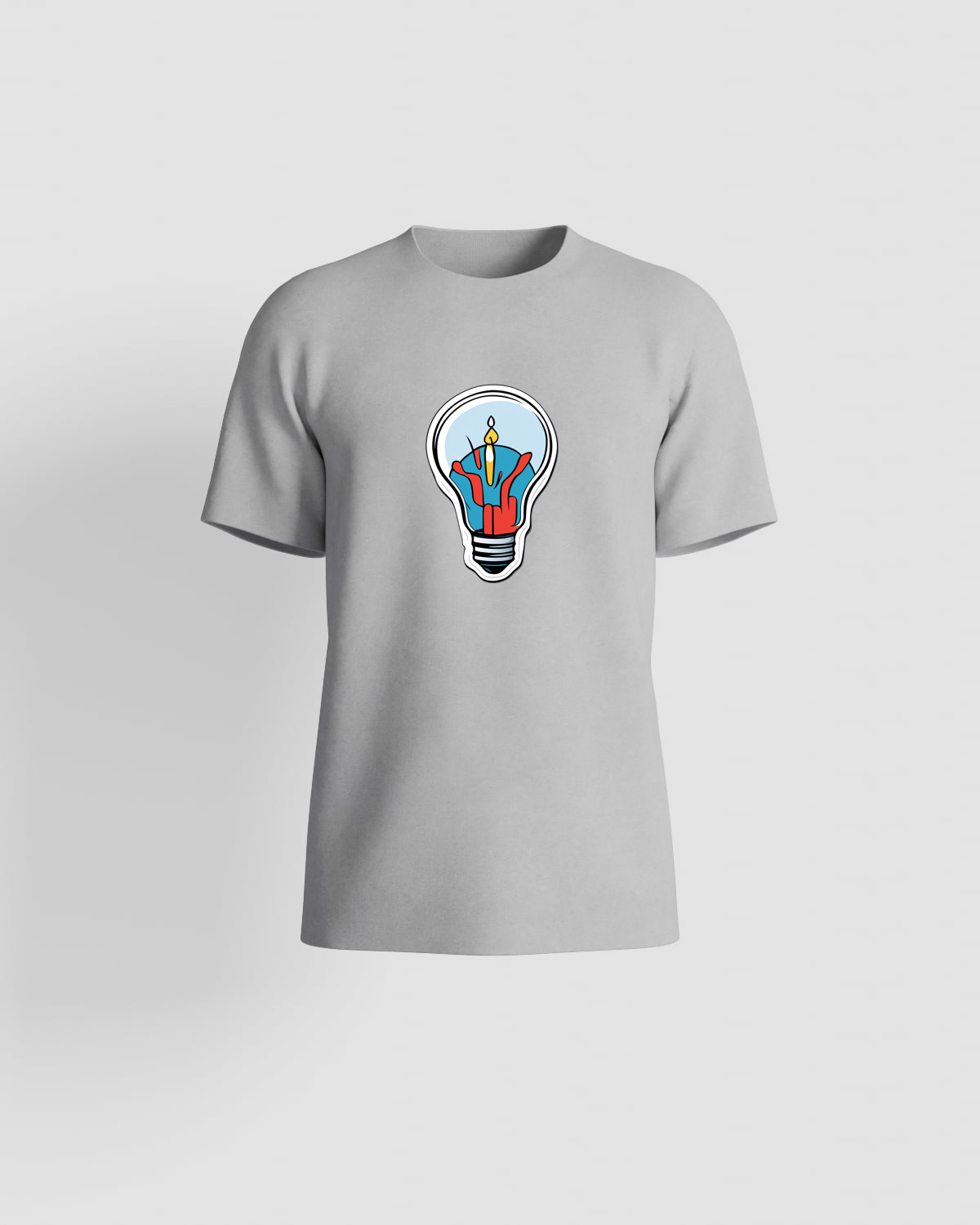 Grey T-Shirt with Minimalist Graphic Print 59