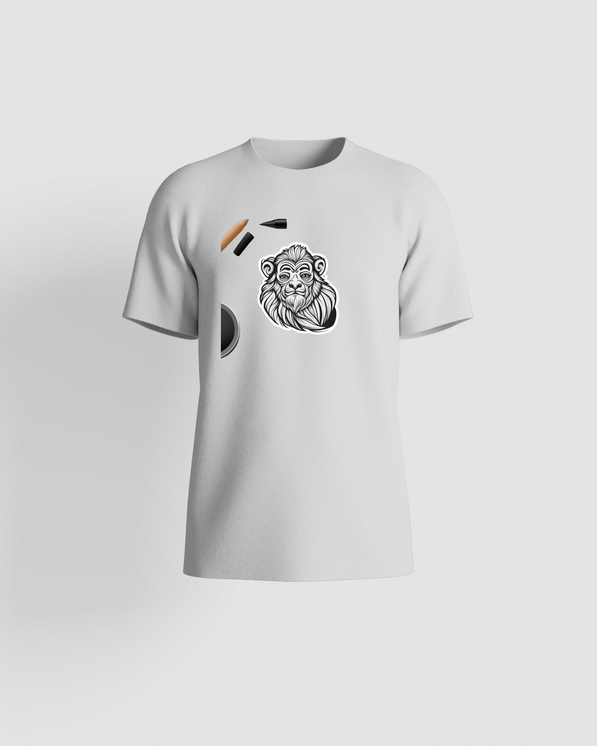 White T-Shirt Custom Print Ready 59