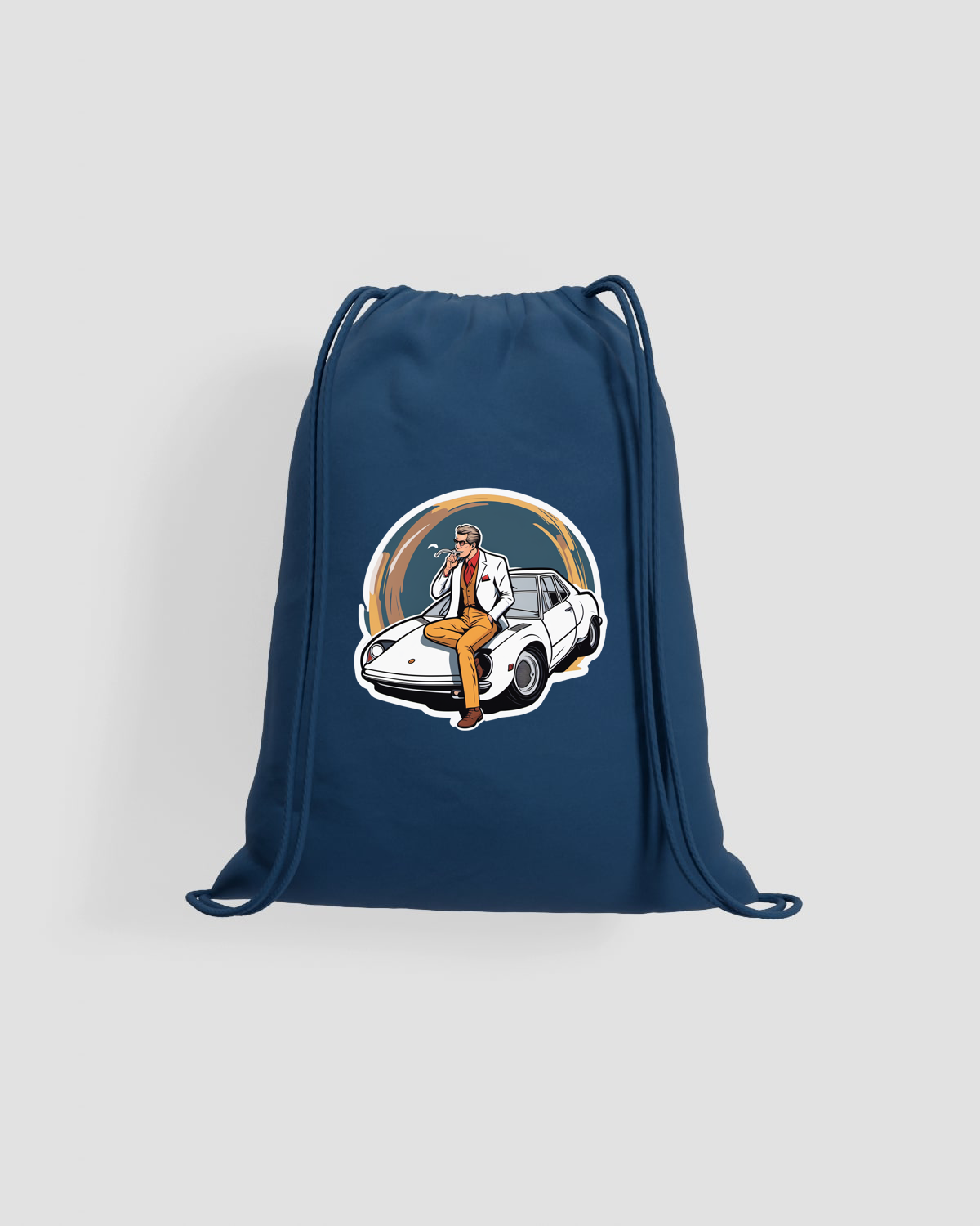 Lightweight Cotton Drawstring Gym Bag with Natural Drawstrings 59