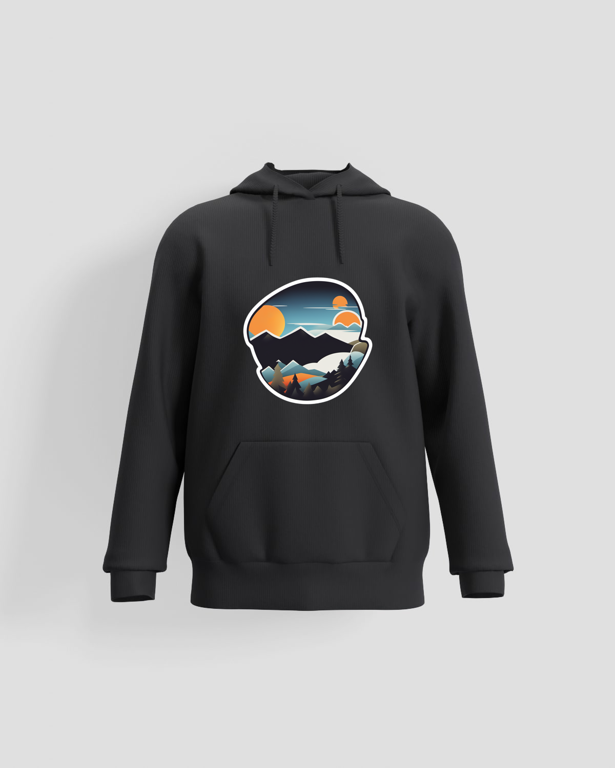Black Premium Sweatshirt with Brushed Fabric 59