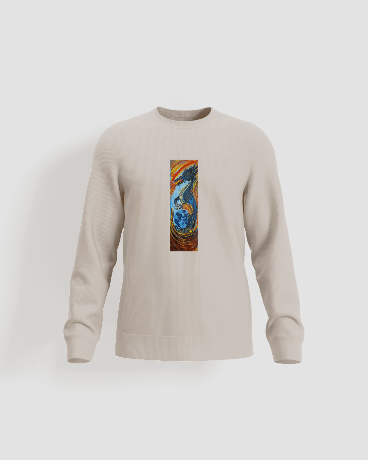Cream Organic Cotton Unisex Sweatshirt with Modern Fit 59
