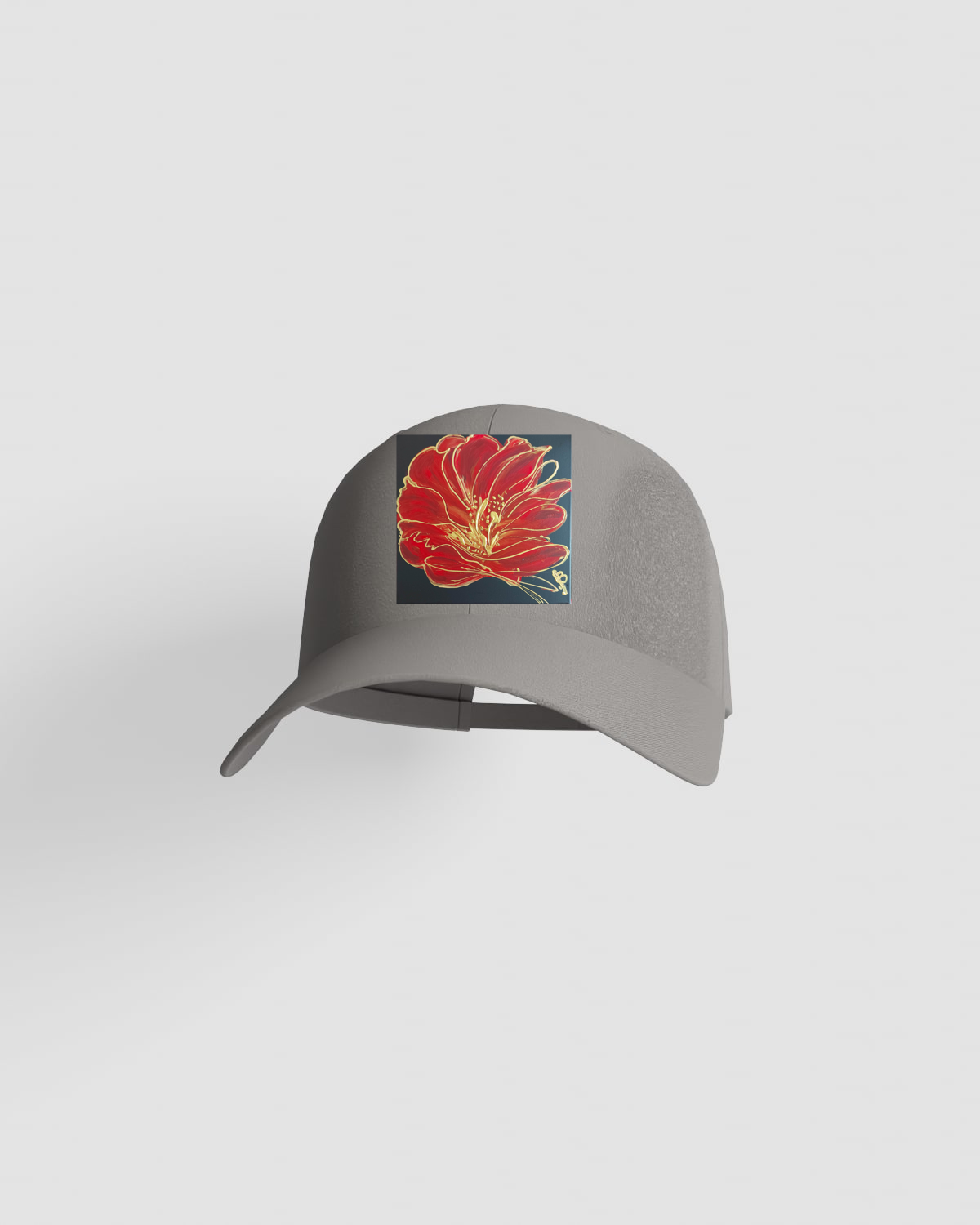 Grey Classic Cotton Cap with Velcro Closure 59
