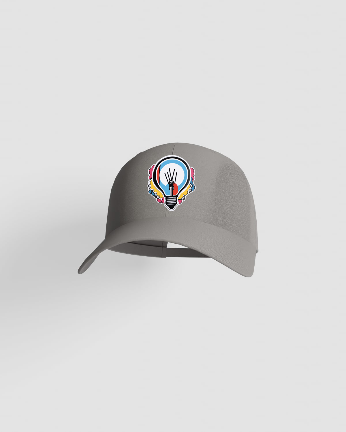 Grey 5-Panel Cotton Cap with Velcro Closure 59