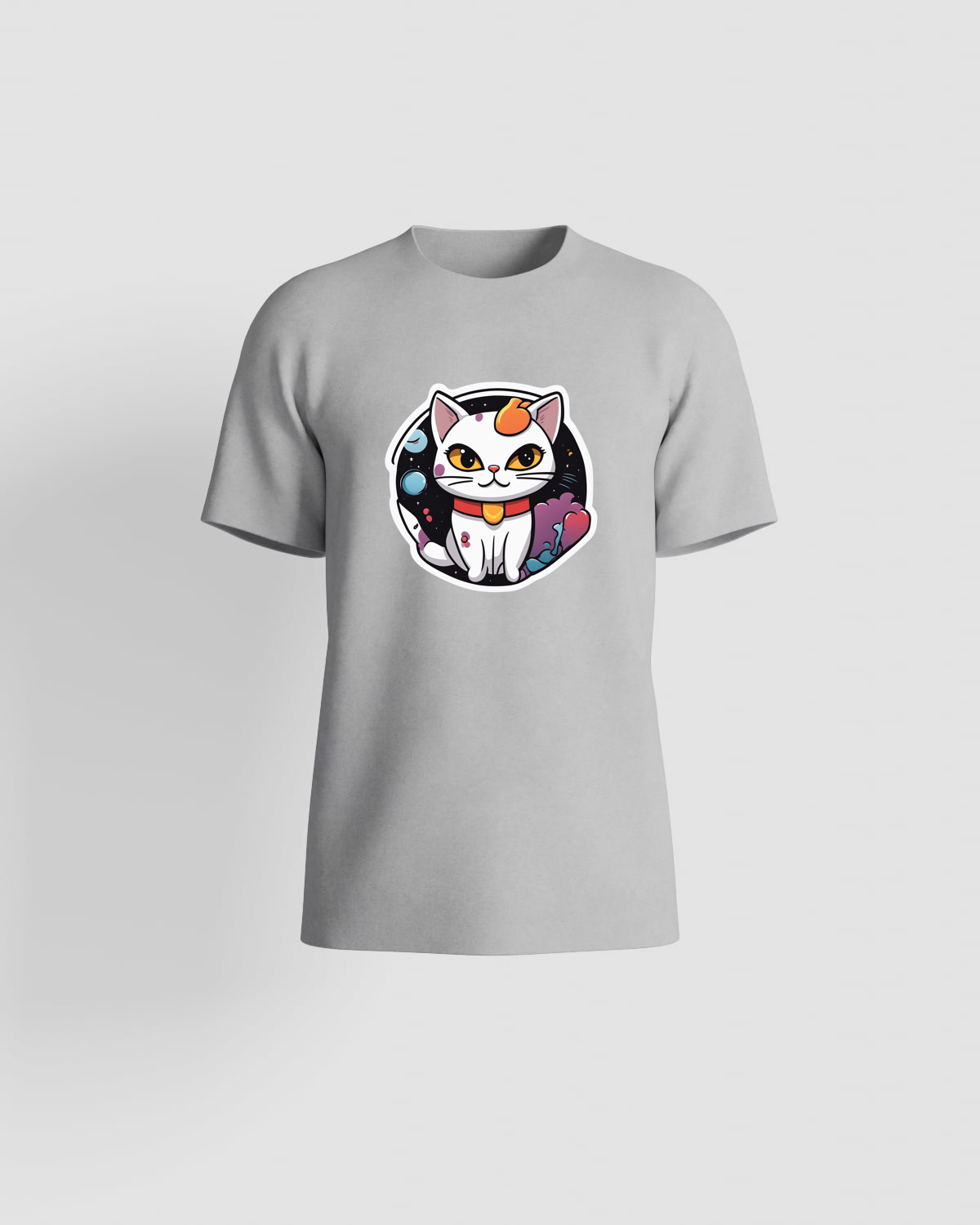Eco-Friendly Grey T-Shirt with Unique Abstract Pattern 59