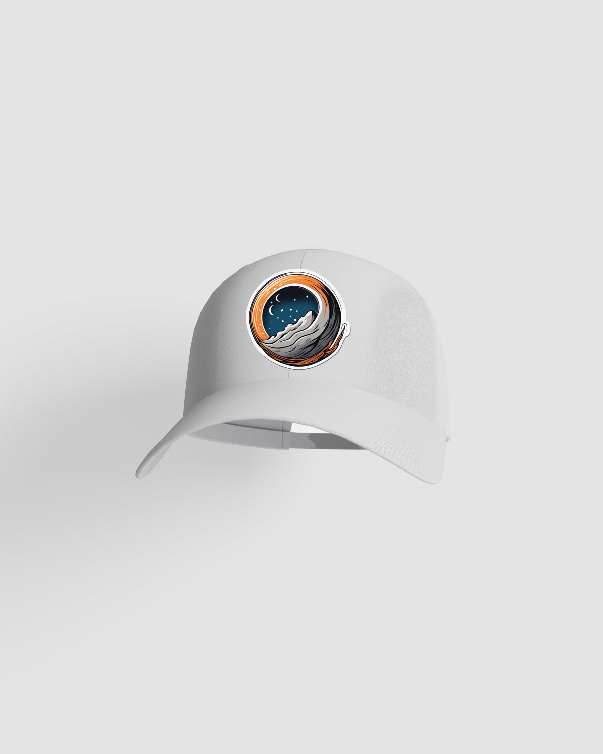 White 5-Panel Cotton Cap with Velcro Closure 59