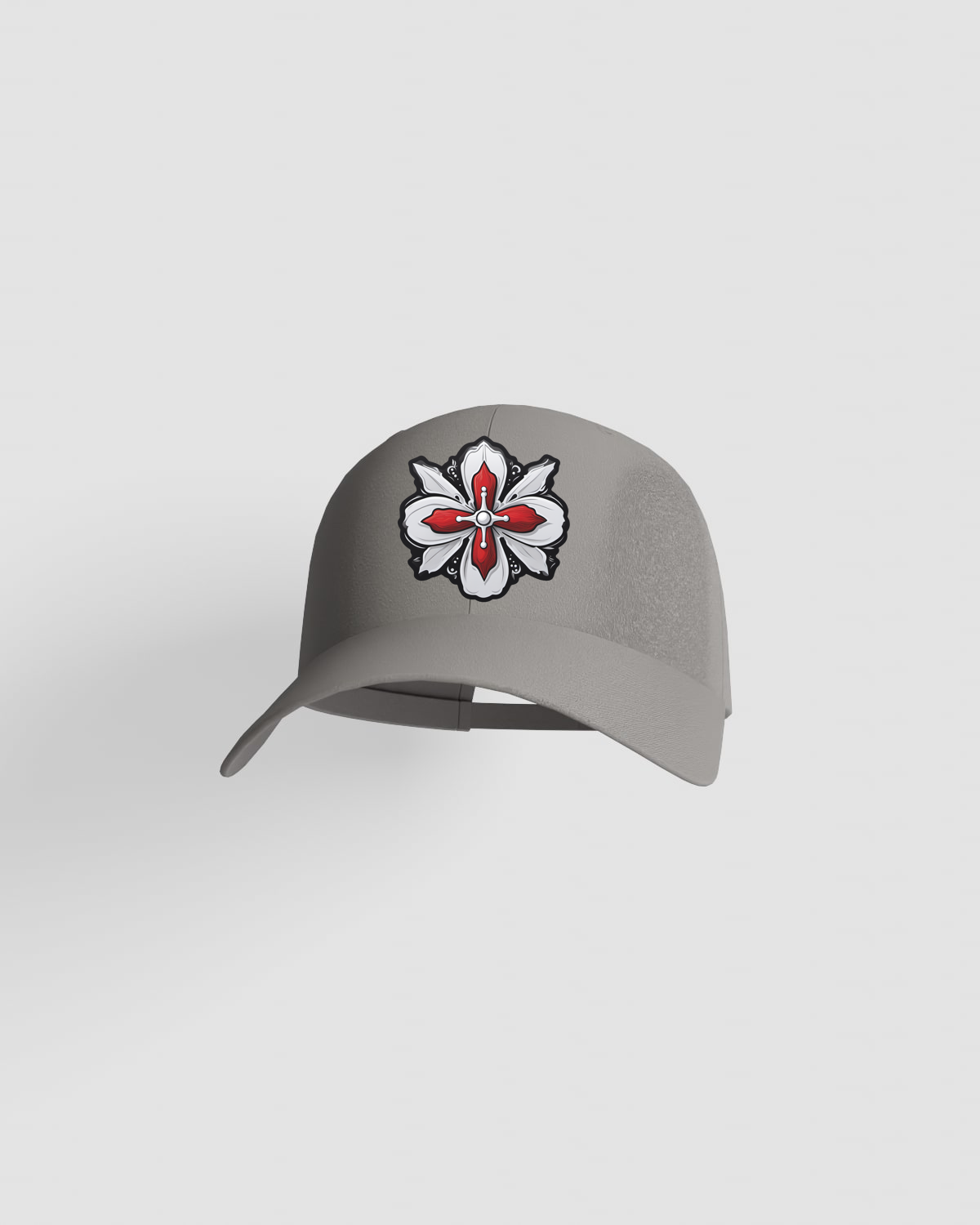Grey 5-Panel Cotton Cap with Velcro 59