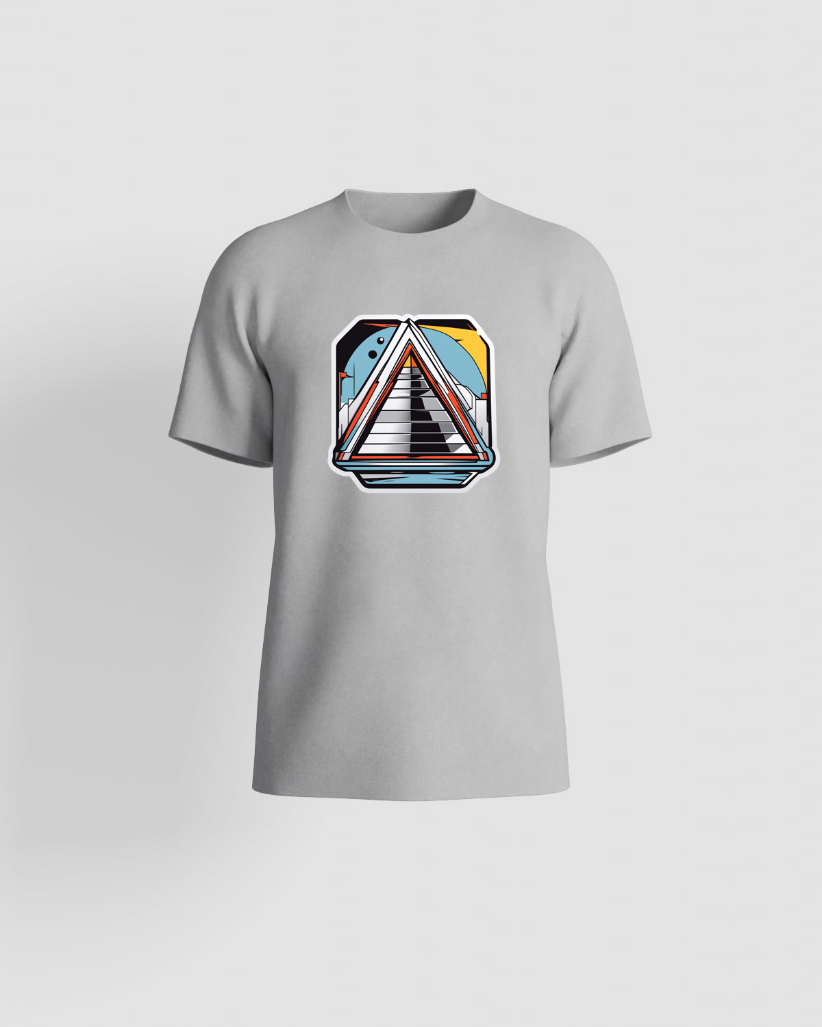 Grey Organic Cotton T-Shirt with Minimalist Logo Print 59