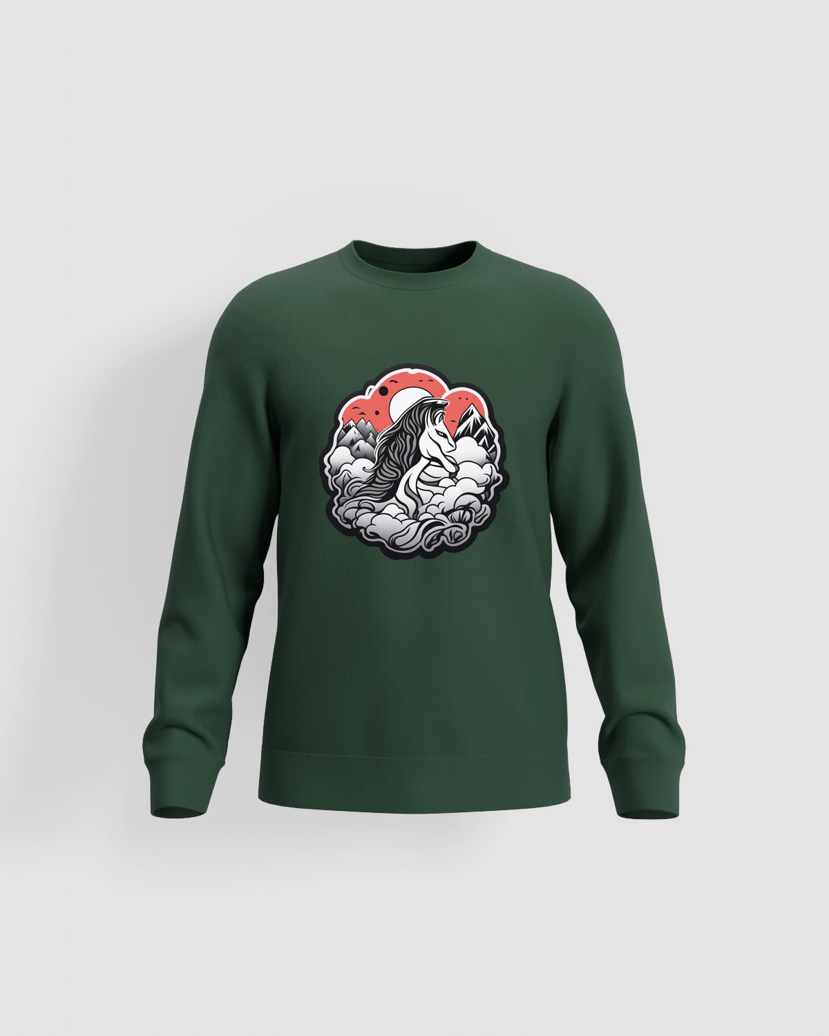 Green Brushed Organic Cotton Sweatshirt Soft Eco‑Friendly Comfort 59