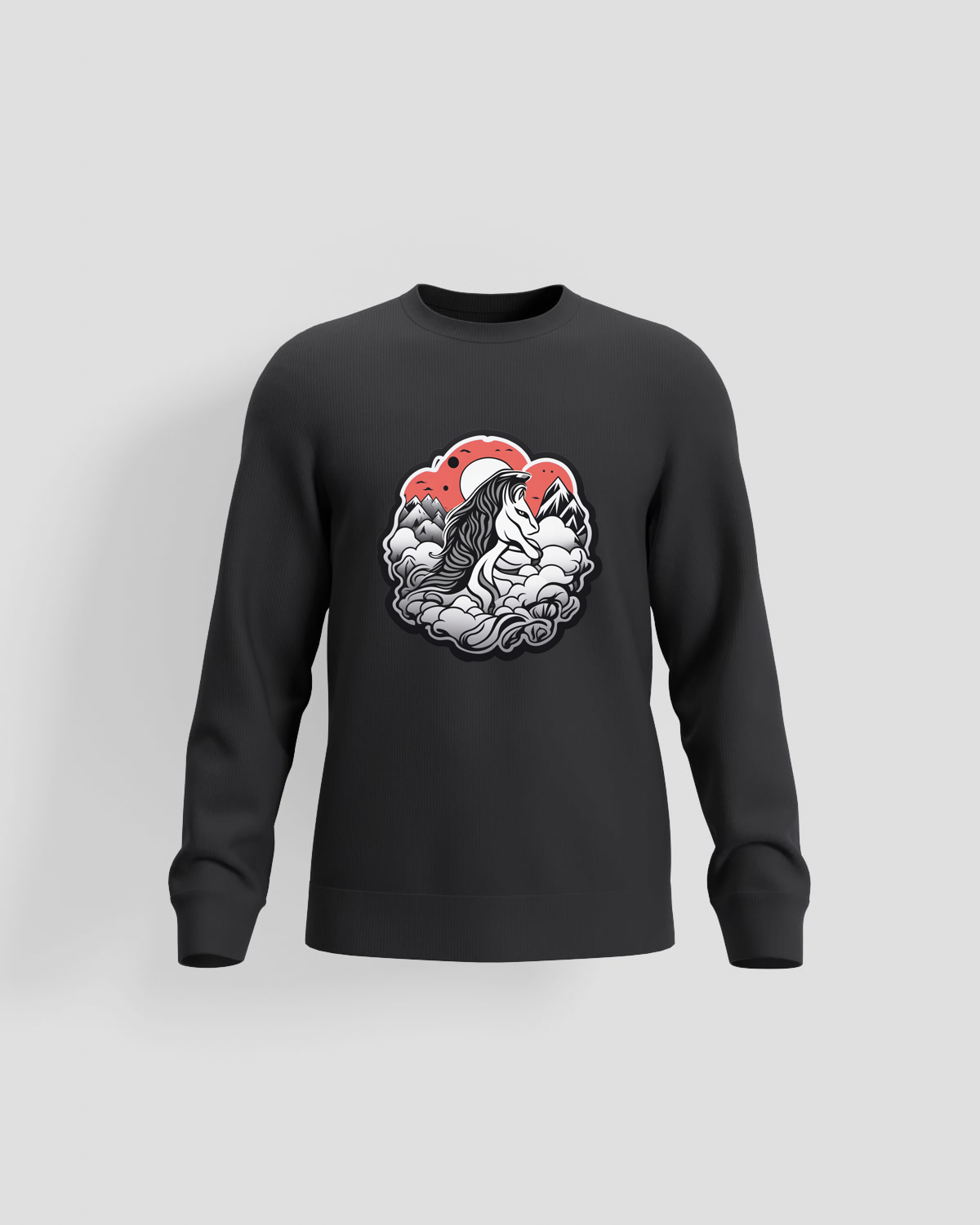 Black Unisex Sweatshirt – 100% Cotton, Set‑In Sleeves 59