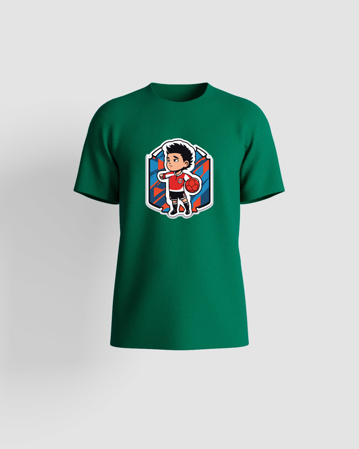 Green Organic Cotton T‑Shirt with Clean Design 59