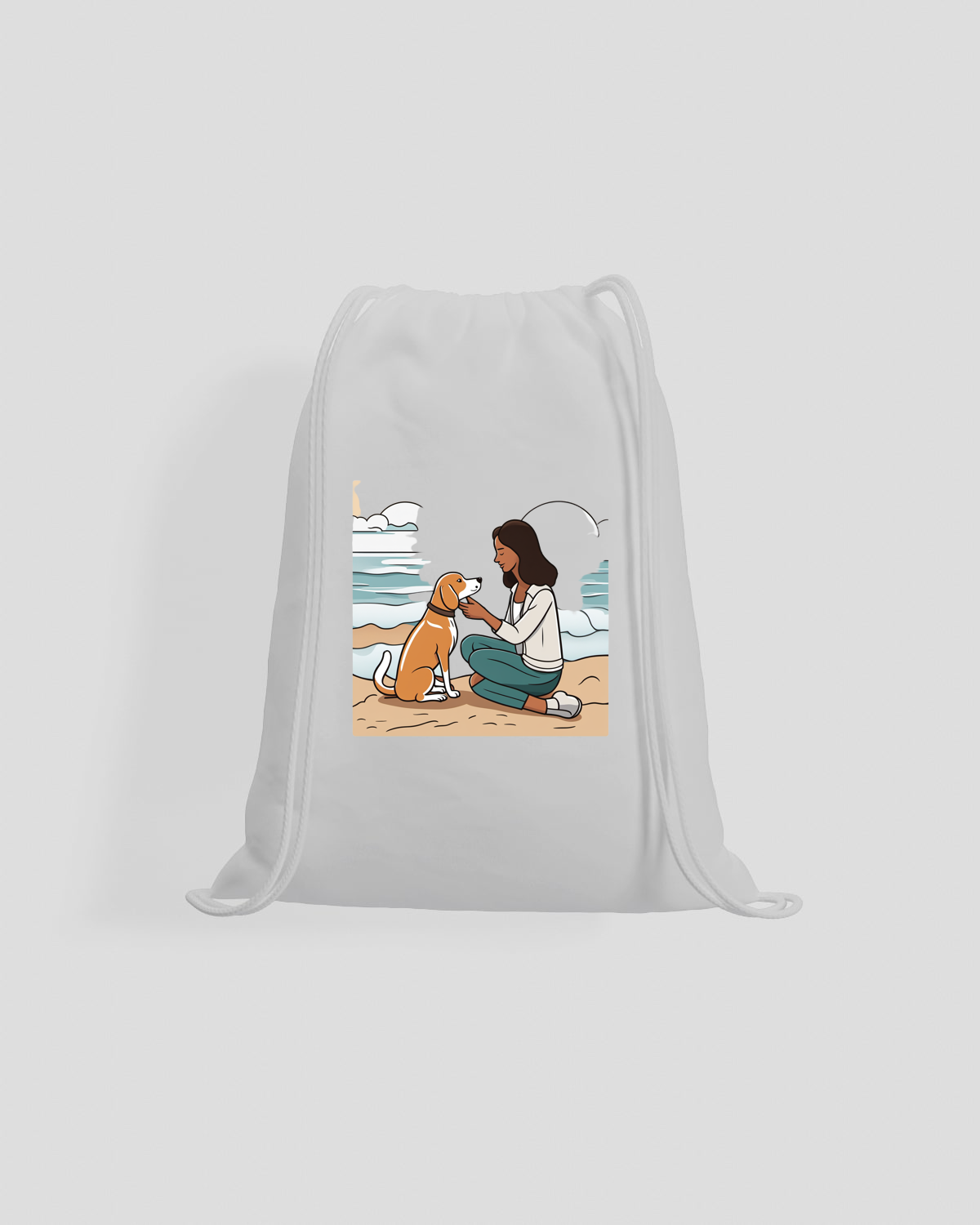 Custom Print Drawstring Bag – Smooth Cotton, Natural Drawstrings 59