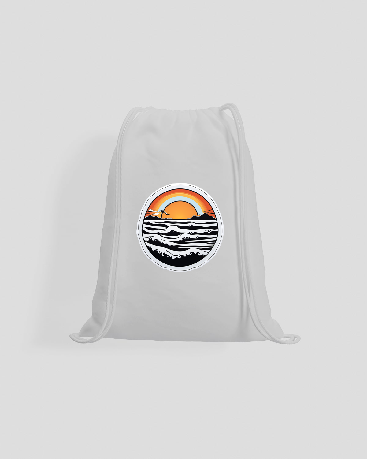 Natural Color Drawstring Gym Bag with Removable Label 59