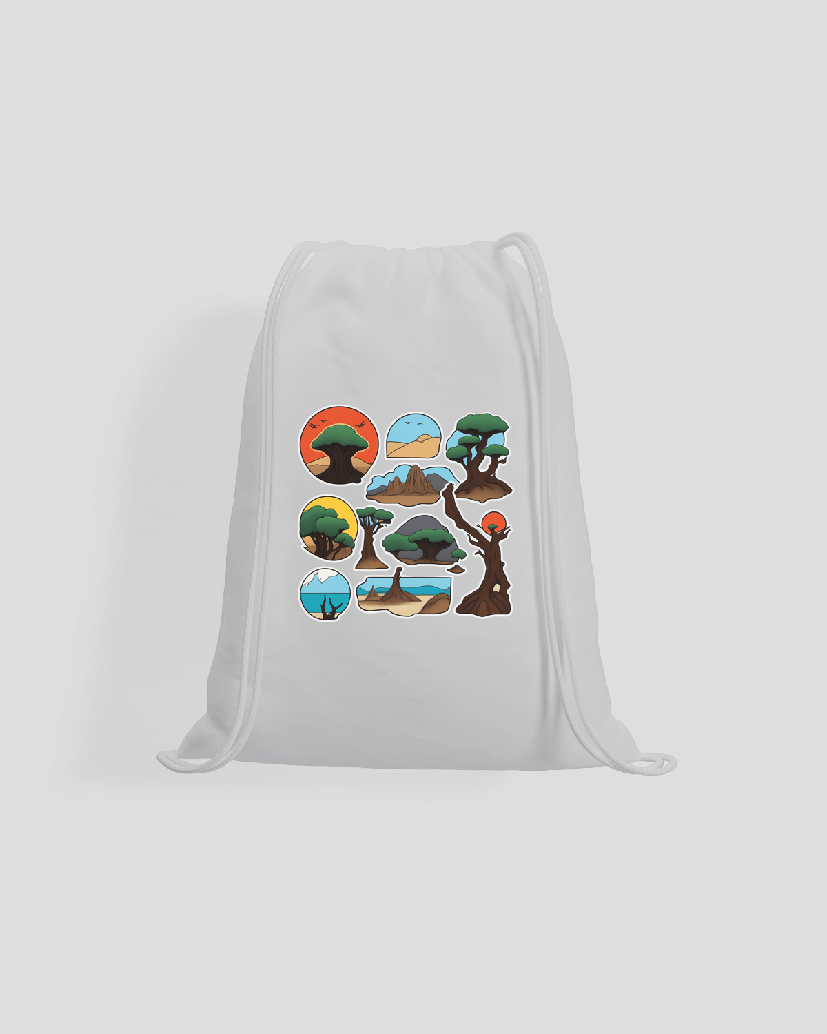 Organic Cotton Drawstring Bag – Smooth Print Surface, Natural Color 59