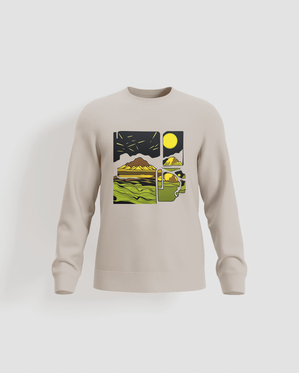 Cream Unisex Sweatshirt – Smooth Print Surface 59