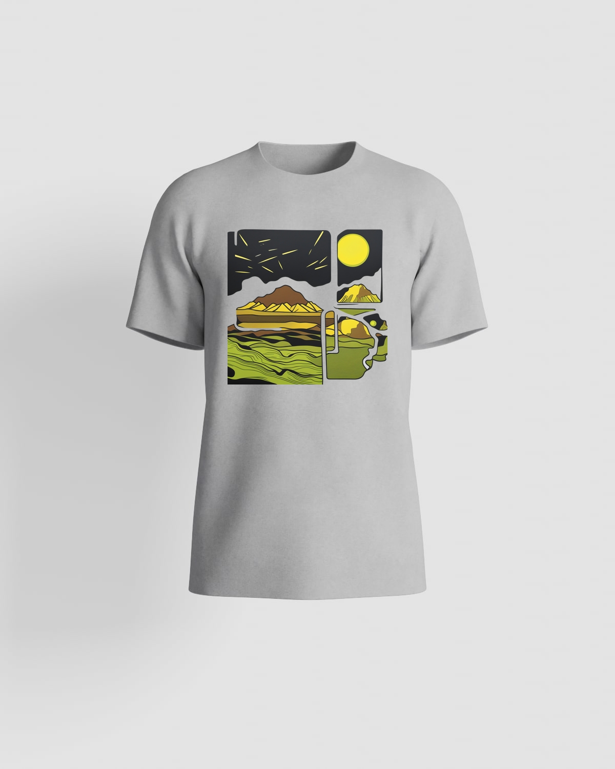 Grey Organic Cotton T‑Shirt with Clean Design 59