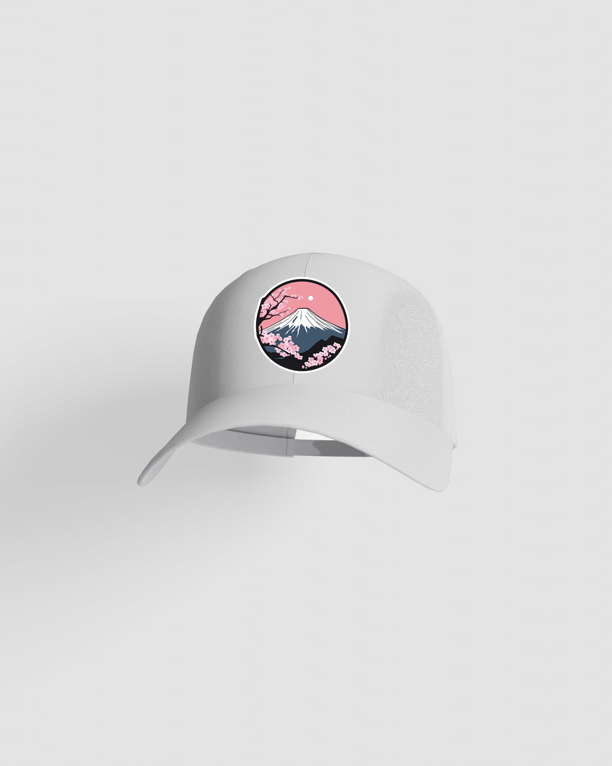 White Cap with Adjustable Velcro Closure and Smooth Print Surface 59