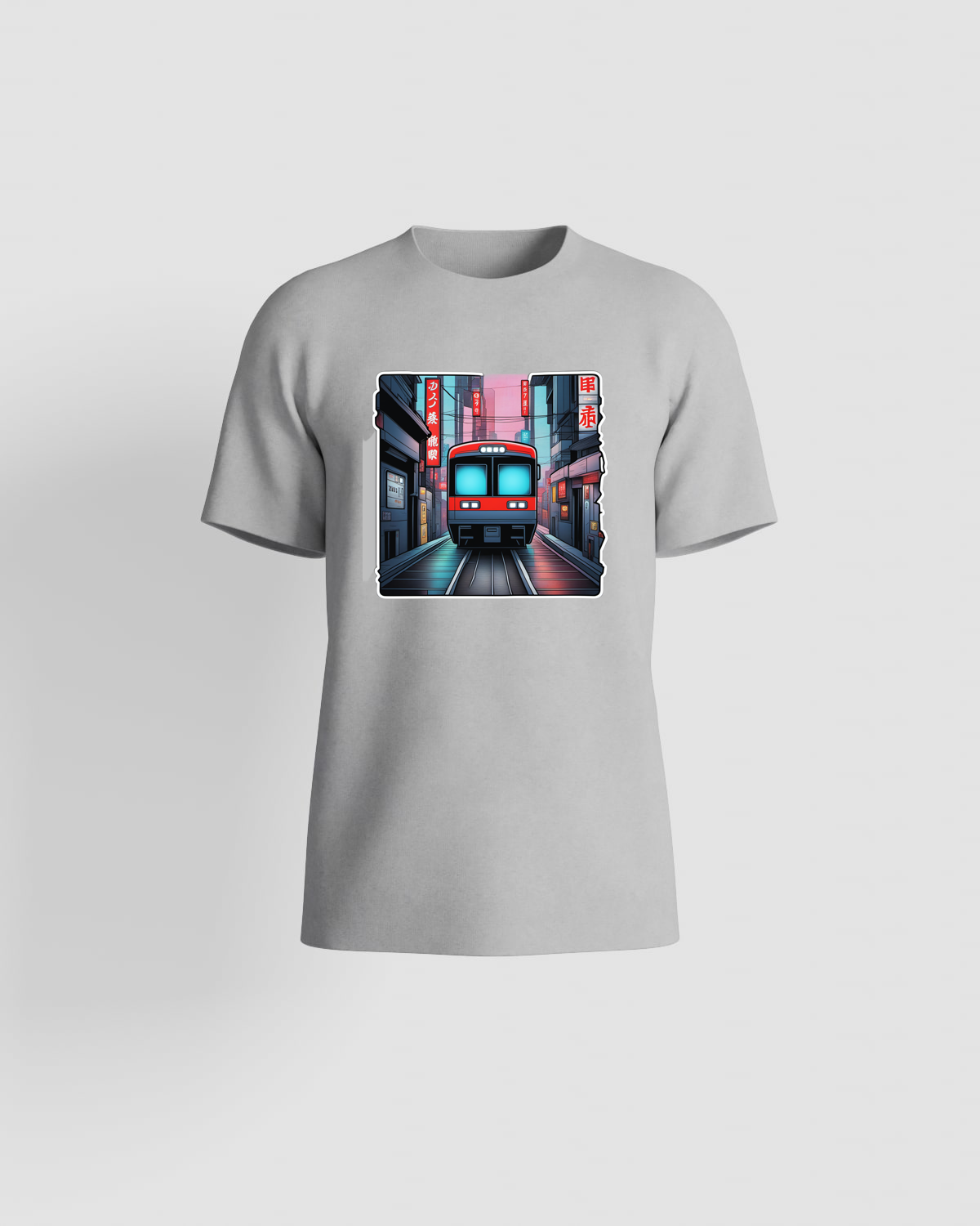 Grey T-Shirt with Minimalist Logo Print 59