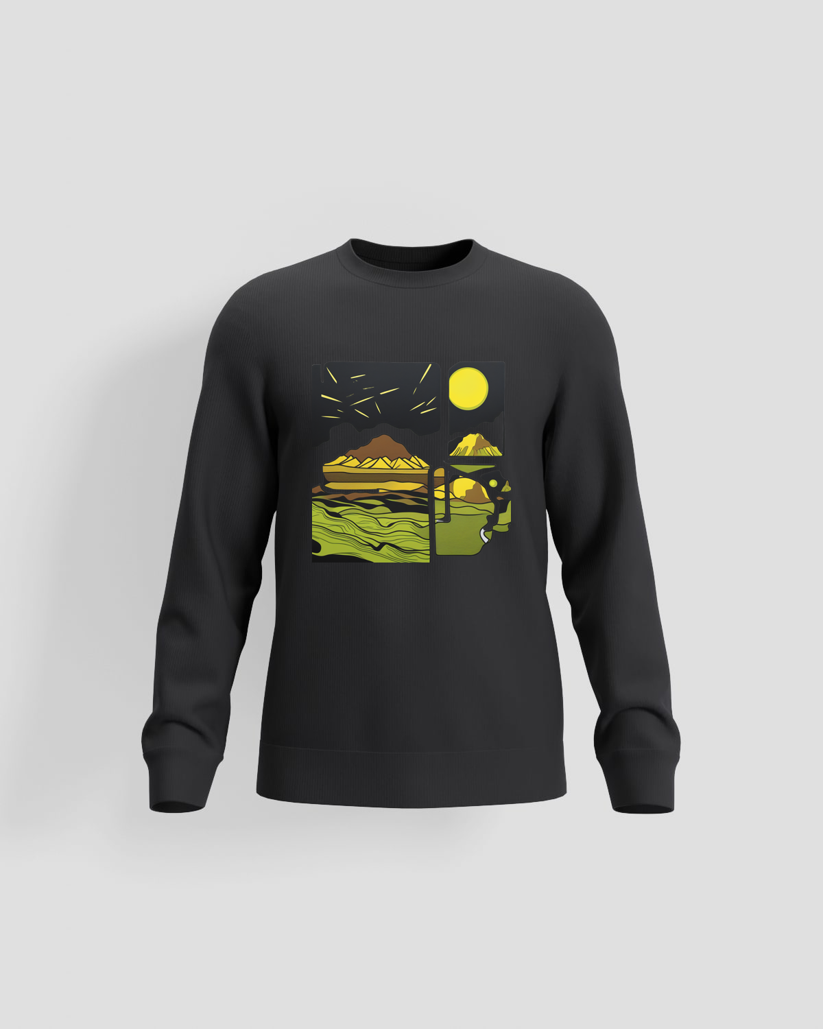 Black Unisex 100% Cotton Sweatshirt – Smooth Print Surface 59