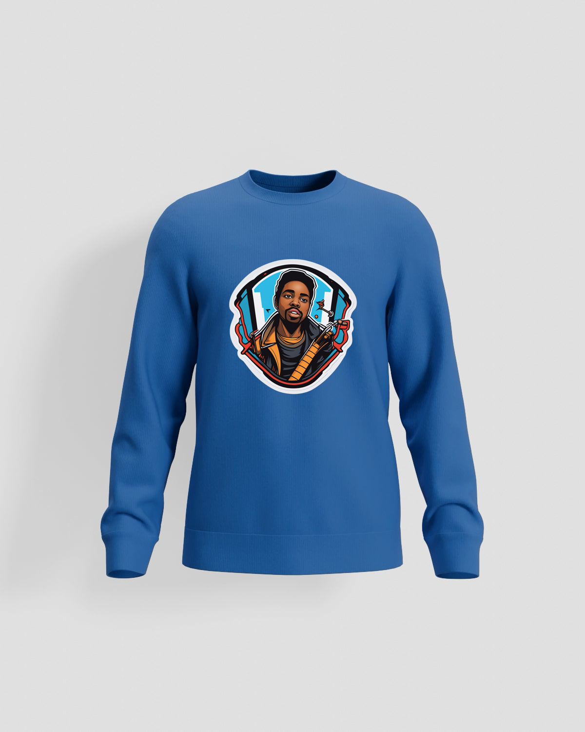 Blue Unisex Brushed Sweatshirt Soft Organic Cotton 59