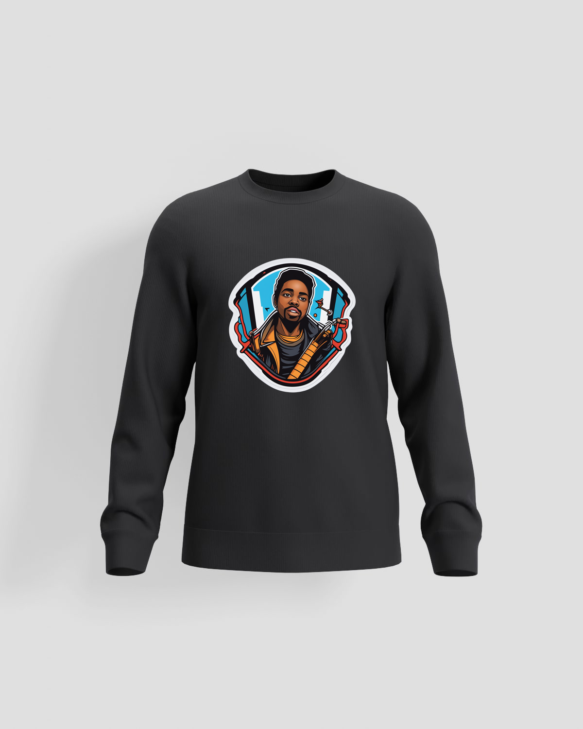 Black Brushed Organic Cotton Unisex Sweatshirt 59