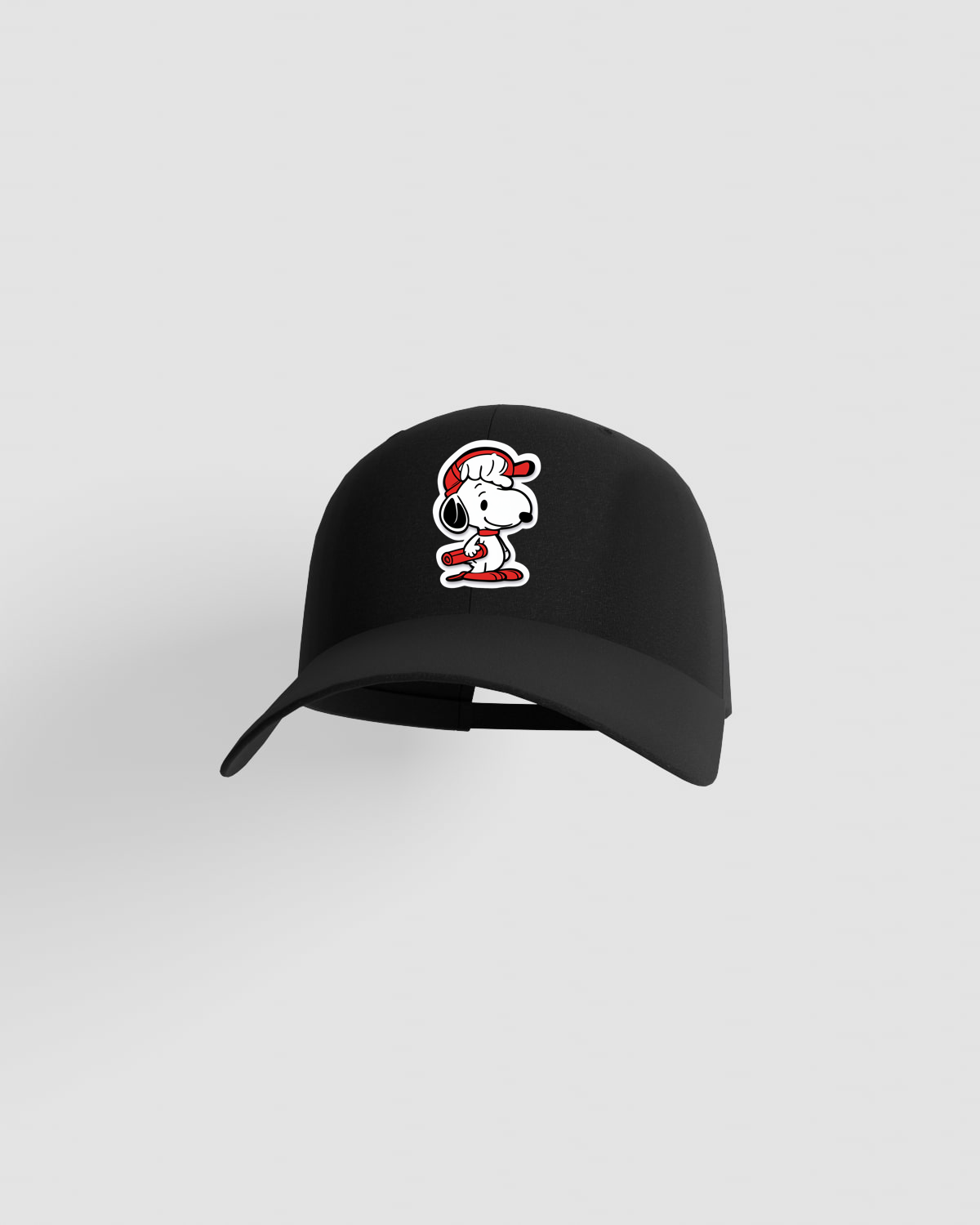 Black cotton cap with adjustable velcro closure 59