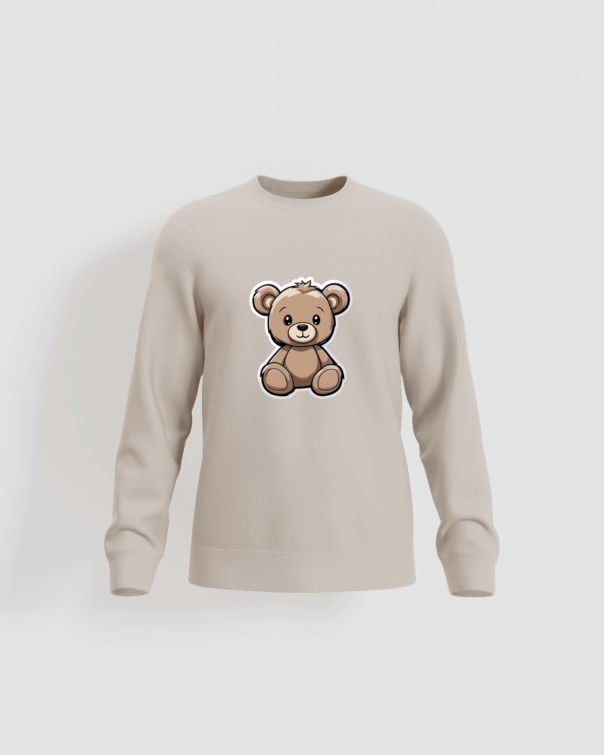 Cream Unisex Sweatshirt with Classic Crew Neck 59