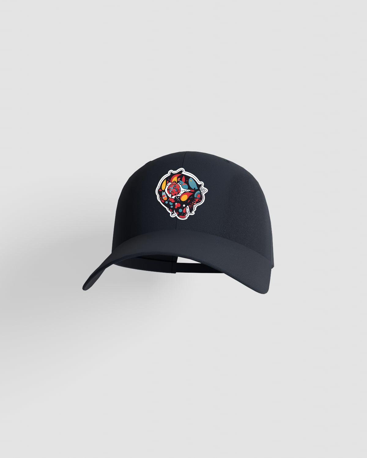 Navy Smooth Front Cotton Cap with Velcro Closure 59