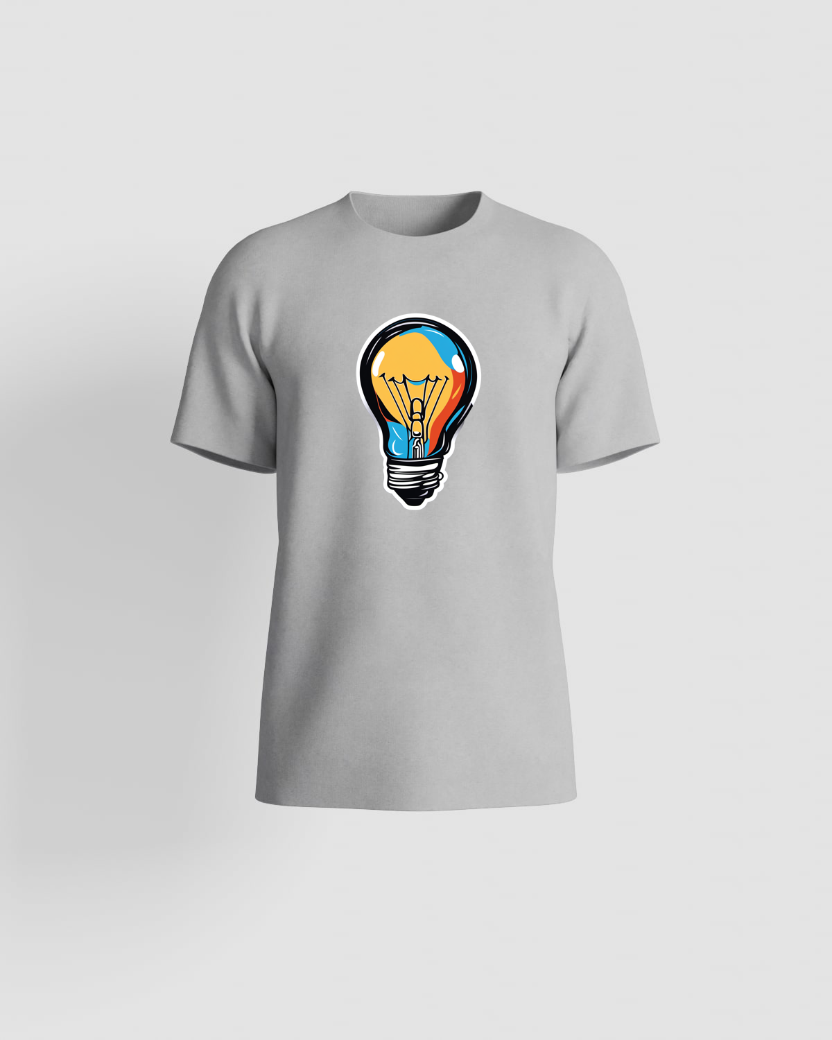 Grey T-Shirt with Minimalist Graphic Print 59