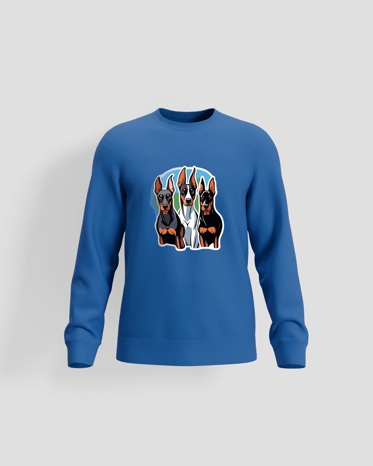 Blue Unisex Cotton Sweatshirt – Smooth Print Surface 59
