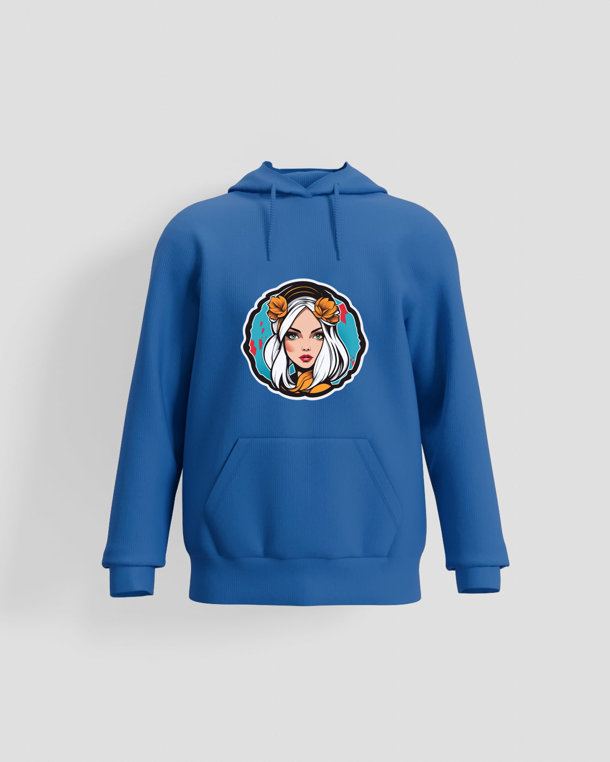 Blue Unisex Sweatshirt with Classic Crew Neck 59