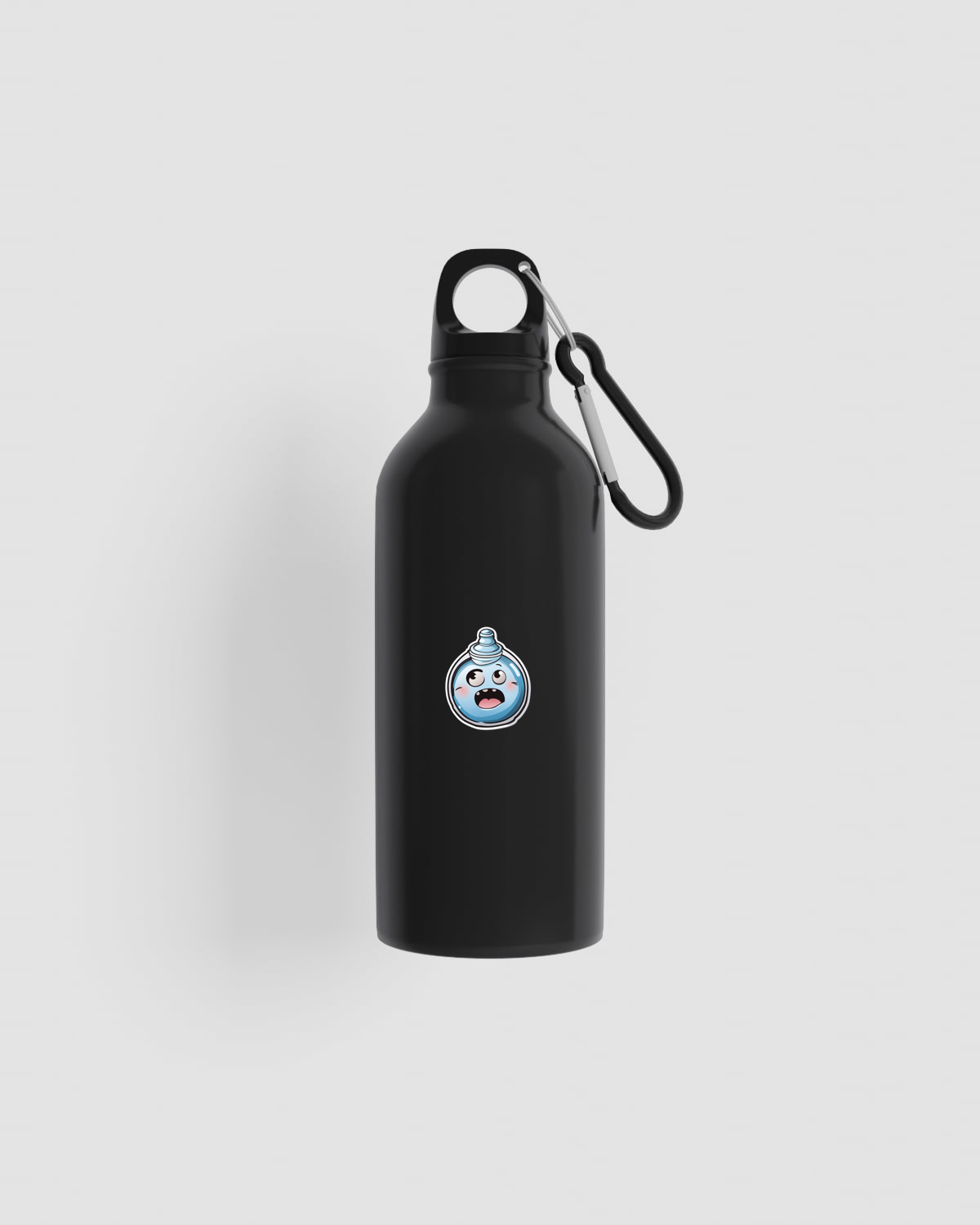 Recycled Aluminum Water Bottle with Carabiner and Screw Cap 59