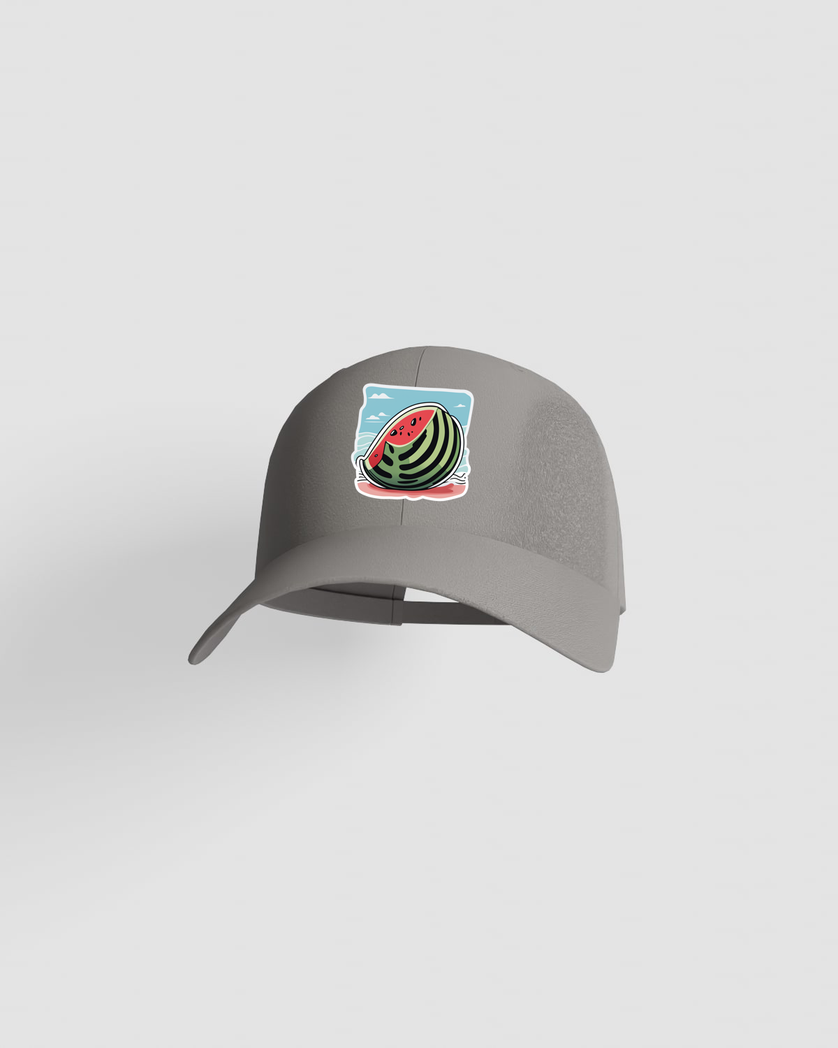 Grey Adjustable Cotton Cap with Velcro Closure 59