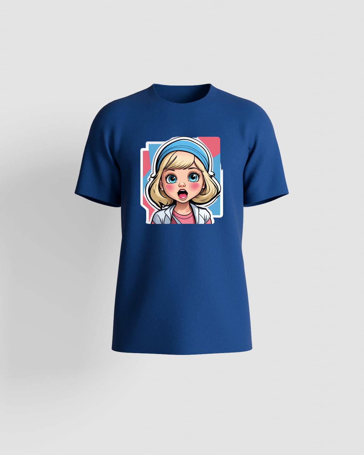 Blue Eco-Cotton T-Shirt Featuring Bold Graphic 59