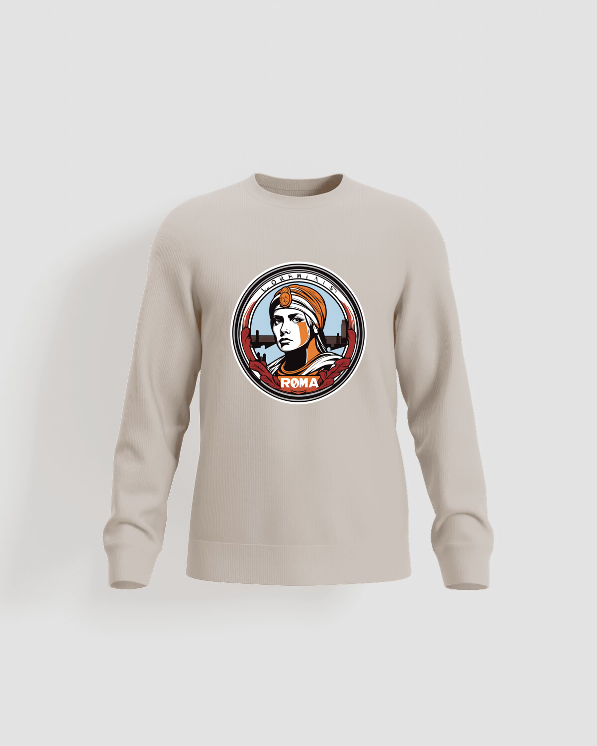 Cream Unisex Sweatshirt Soft Cotton Print Ready 59