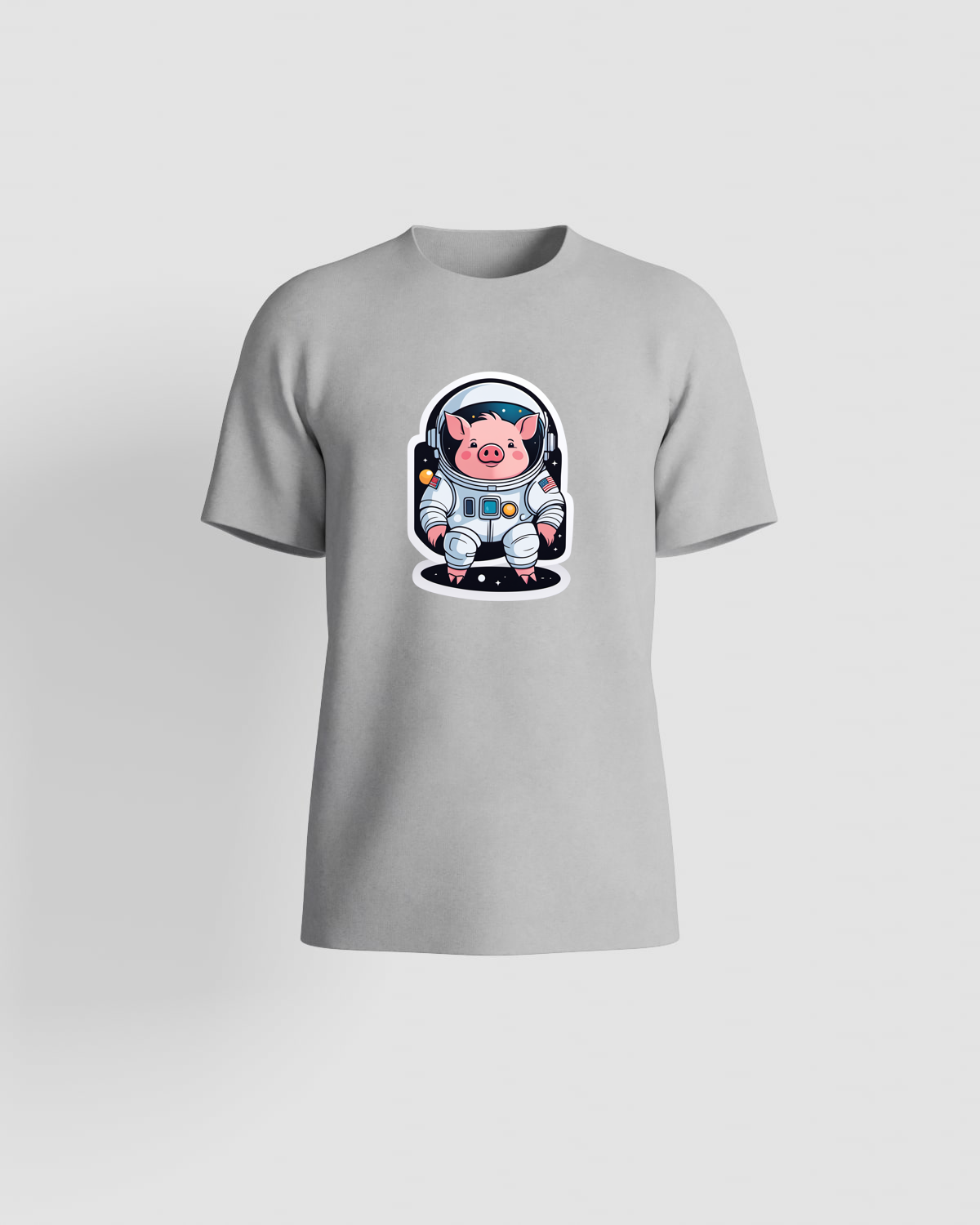 Grey Organic Cotton T-Shirt with Minimalist Graphic 59
