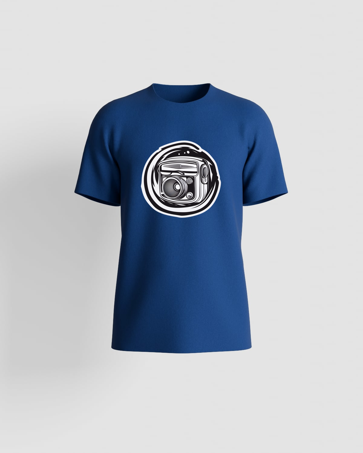 Blue Eco‑Cotton T-Shirt with Bold Graphic Design 59