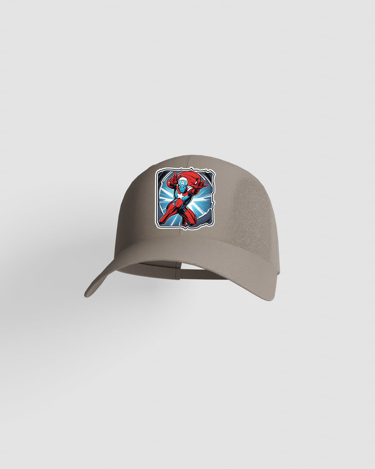 Khaki Cotton Cap with Adjustable Velcro Closure 59