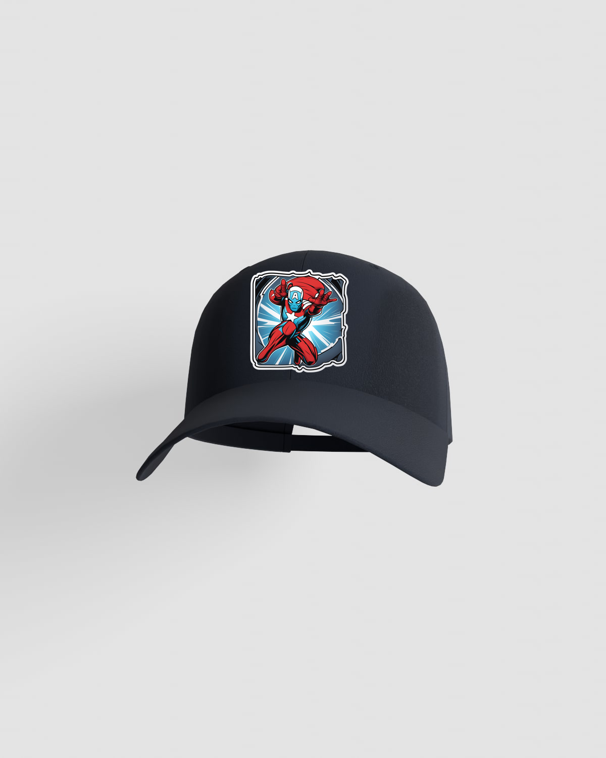 Navy Cotton Cap with Velcro Closure 59