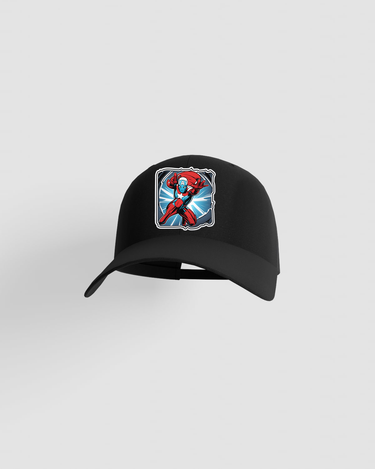 Black Adjustable Cotton Cap with Velcro Closure 59