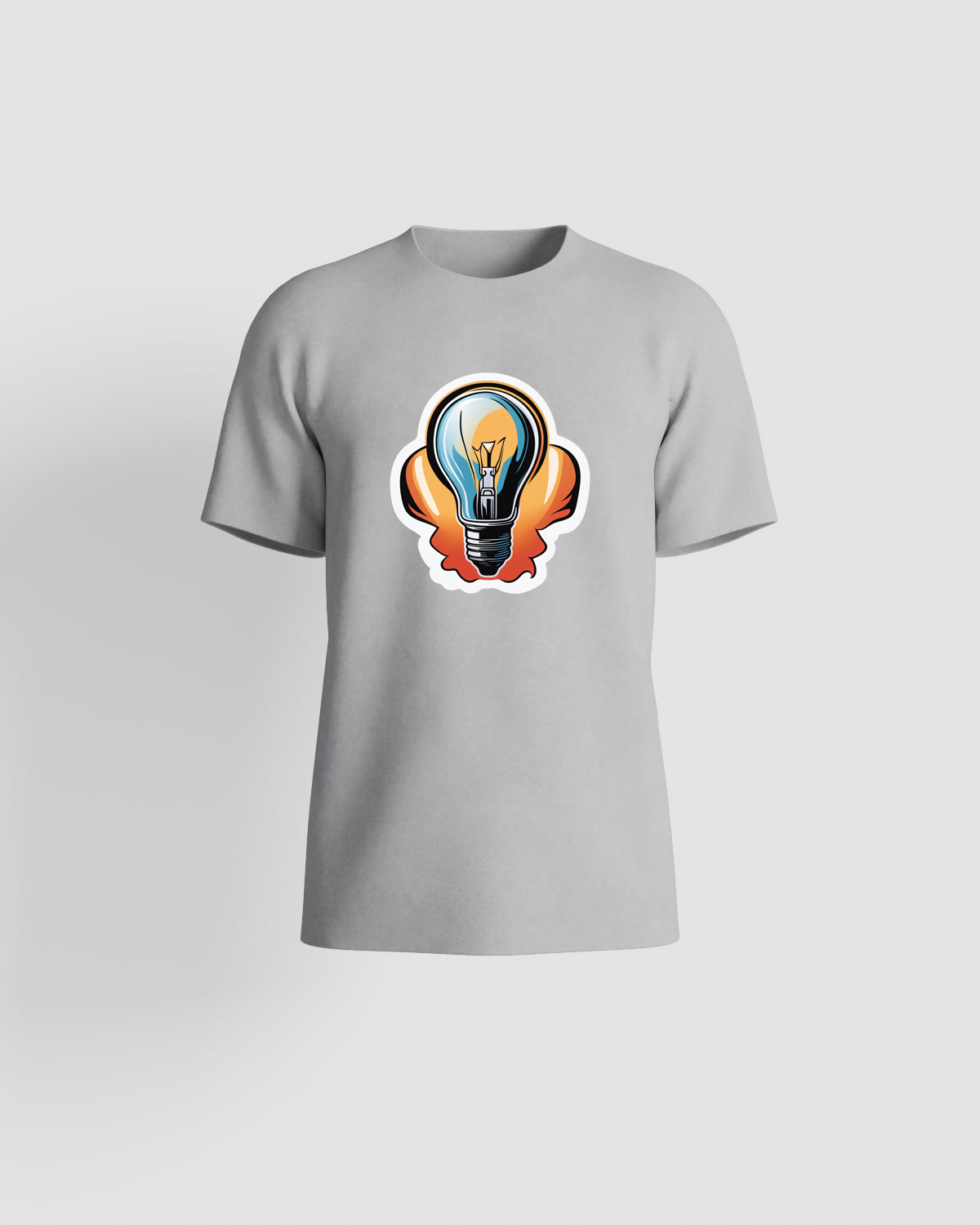 Grey Organic Cotton T‑Shirt with Clean Print 59