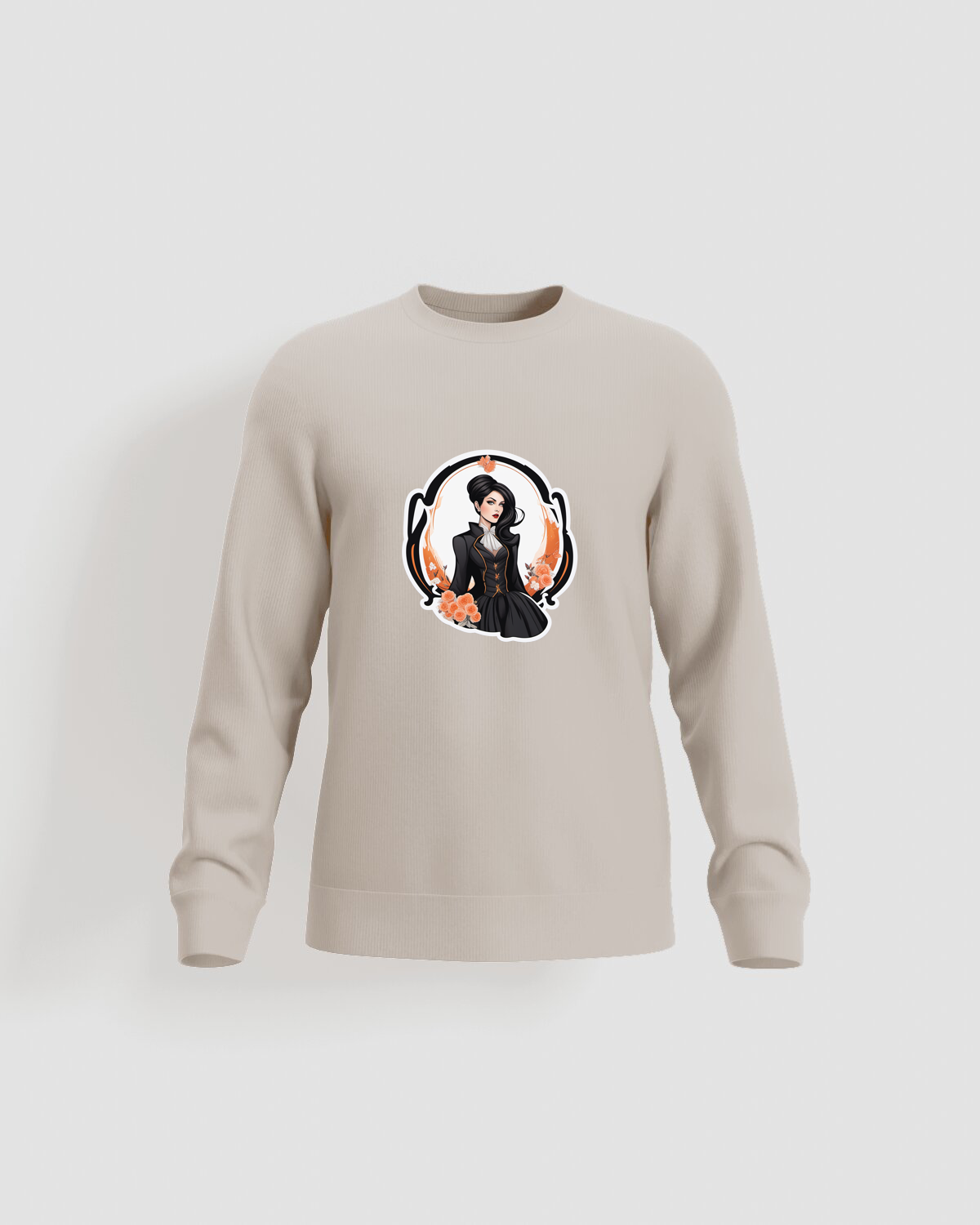 Cream Unisex Organic Cotton Sweatshirt – Classic Crew Neck 59