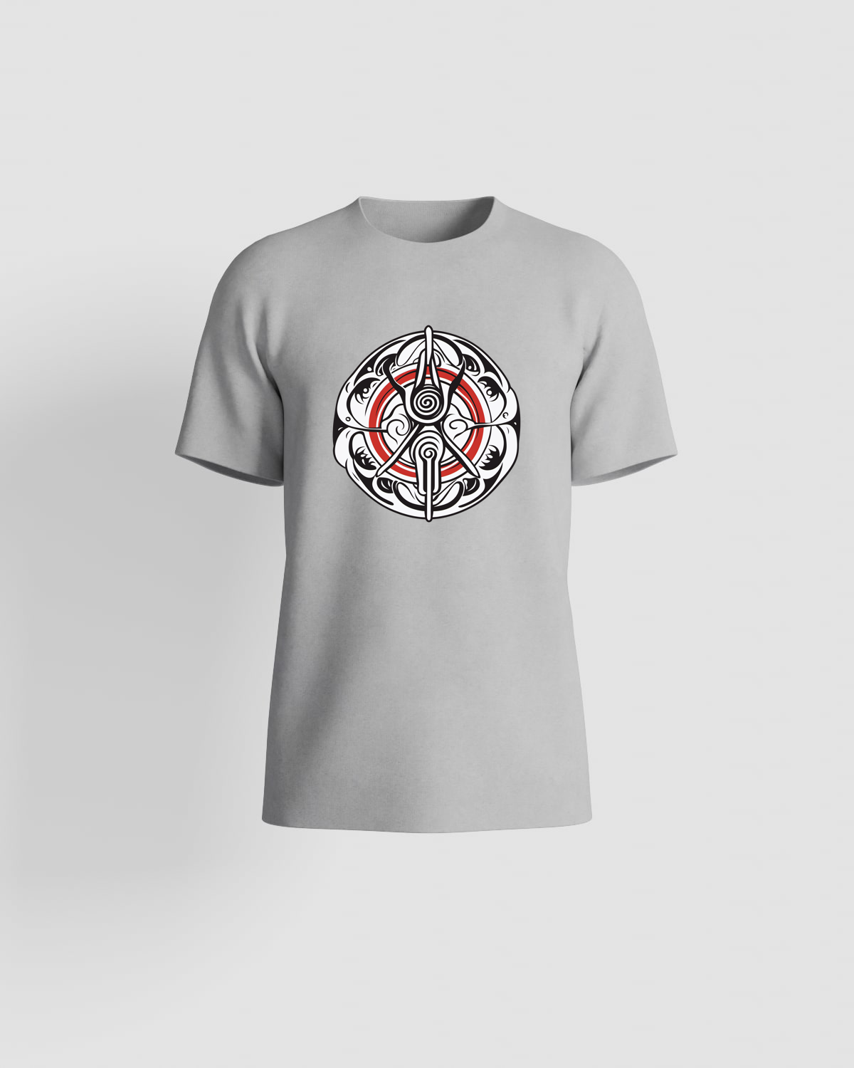 Grey T-Shirt with Bold Graphic Design 59