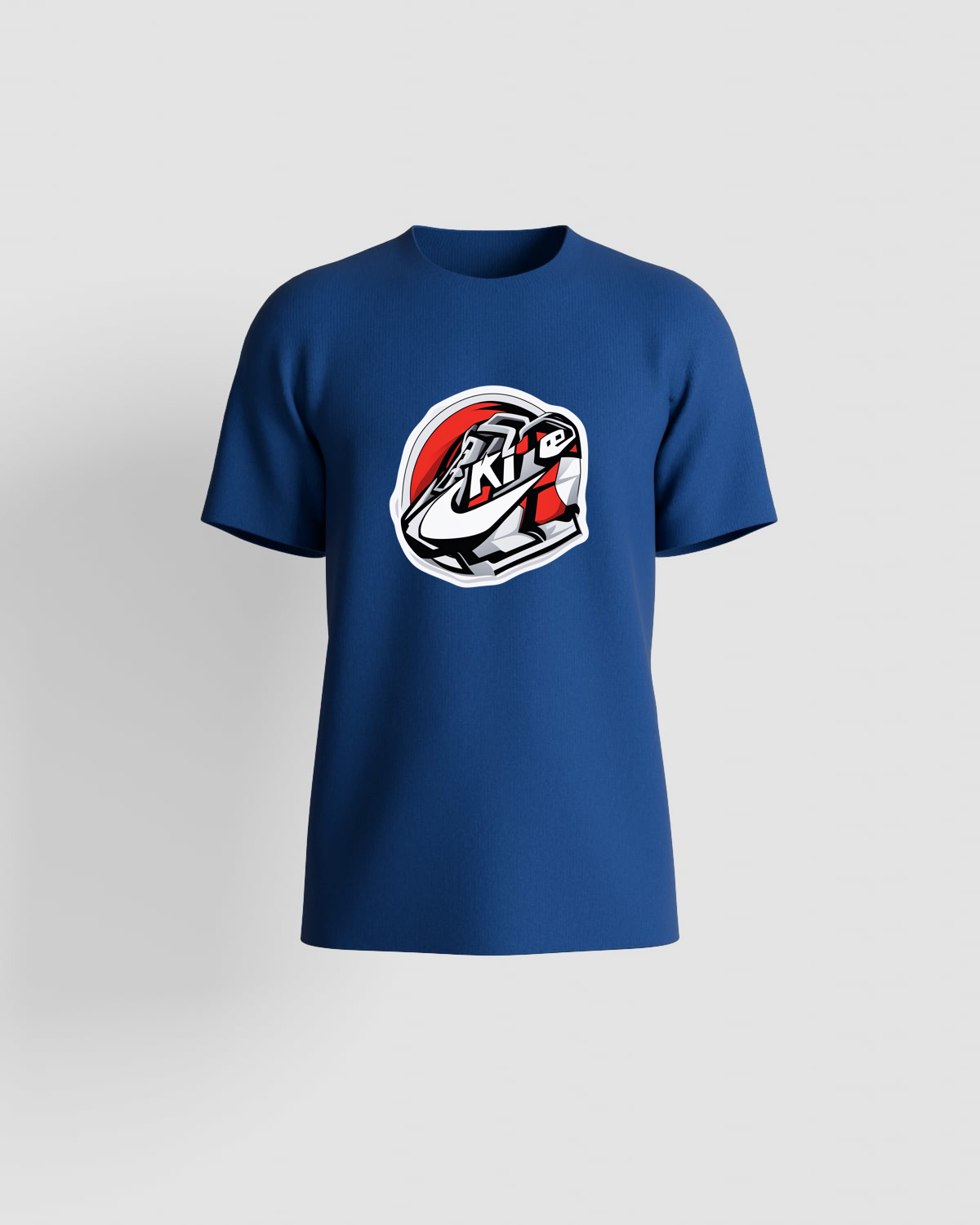 Blue Organic Cotton T-Shirt with Clean Print 59