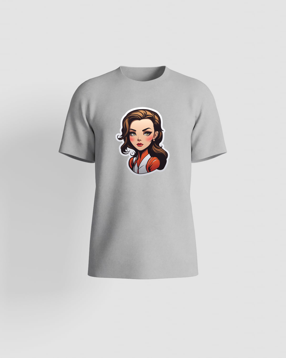 Grey T-Shirt with Minimalist Logo Print 59