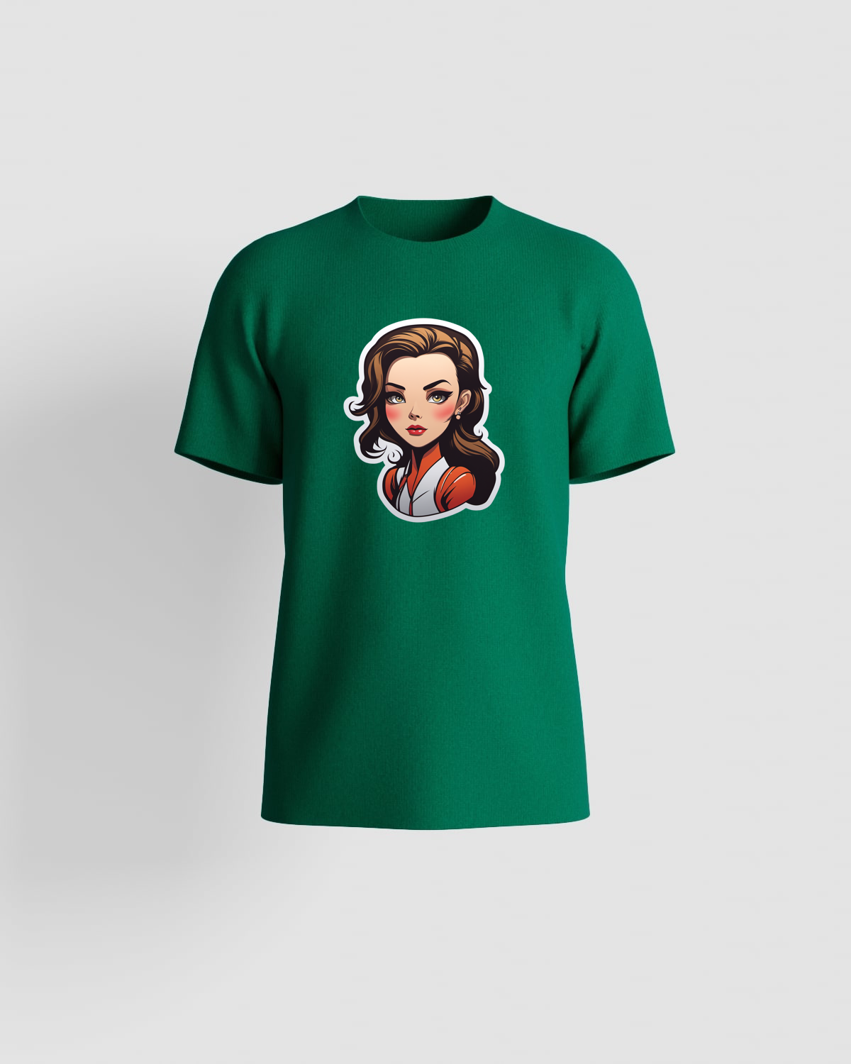Green Organic Cotton T‑Shirt with Clean Print 59