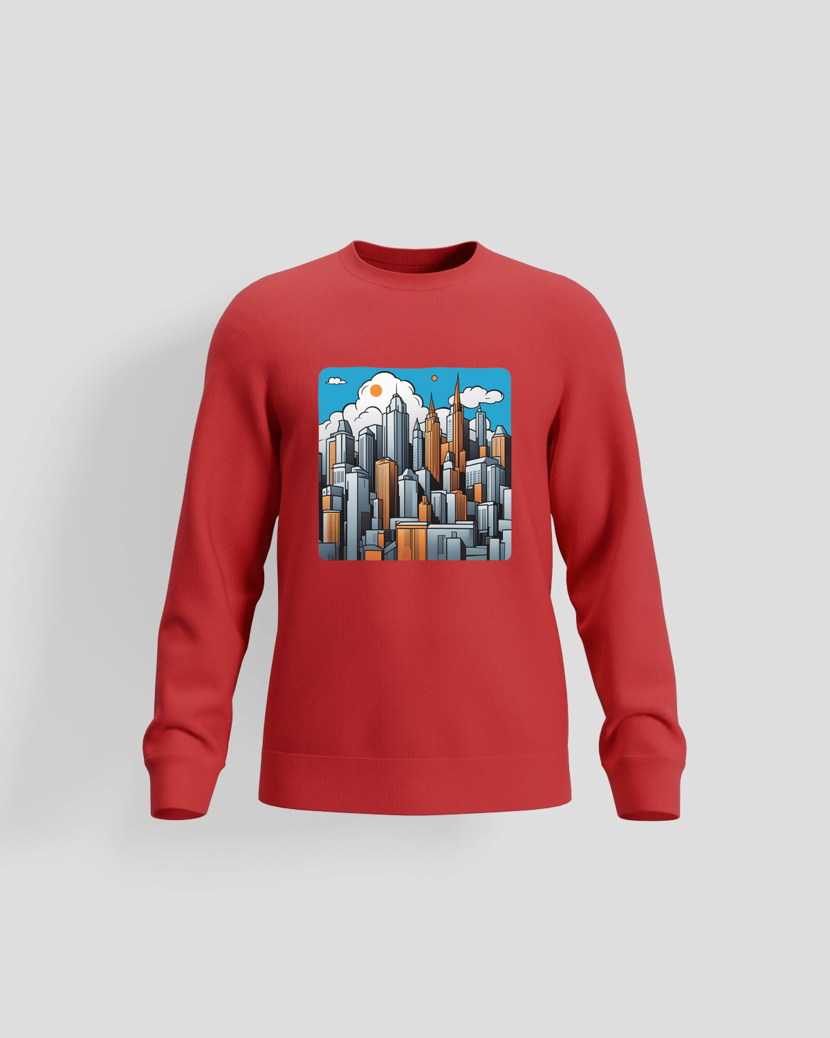 Red Print-Ready Sweatshirt – Durable Cotton Comfort 59
