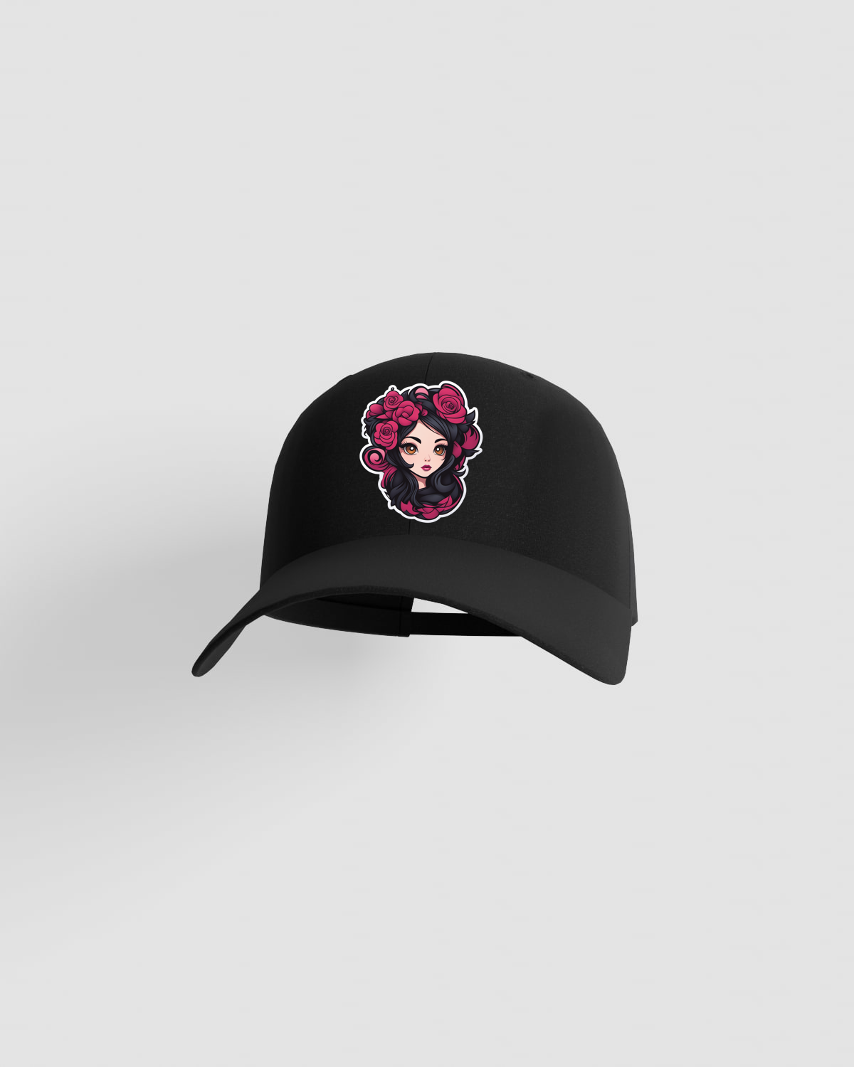 Black Adjustable Cotton Cap with Velcro Closure 59