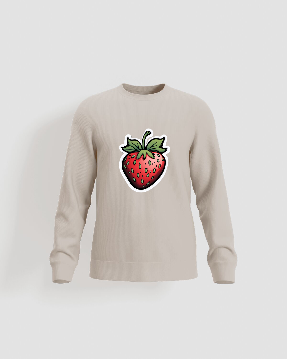 Cream Unisex Sweatshirt with Classic Crew Neck 59