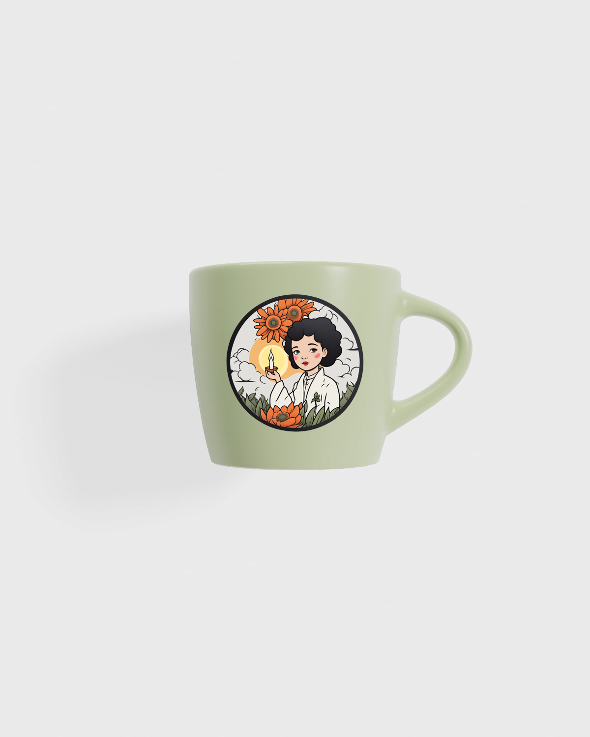 White Ceramic Mug with Matte Exterior 59