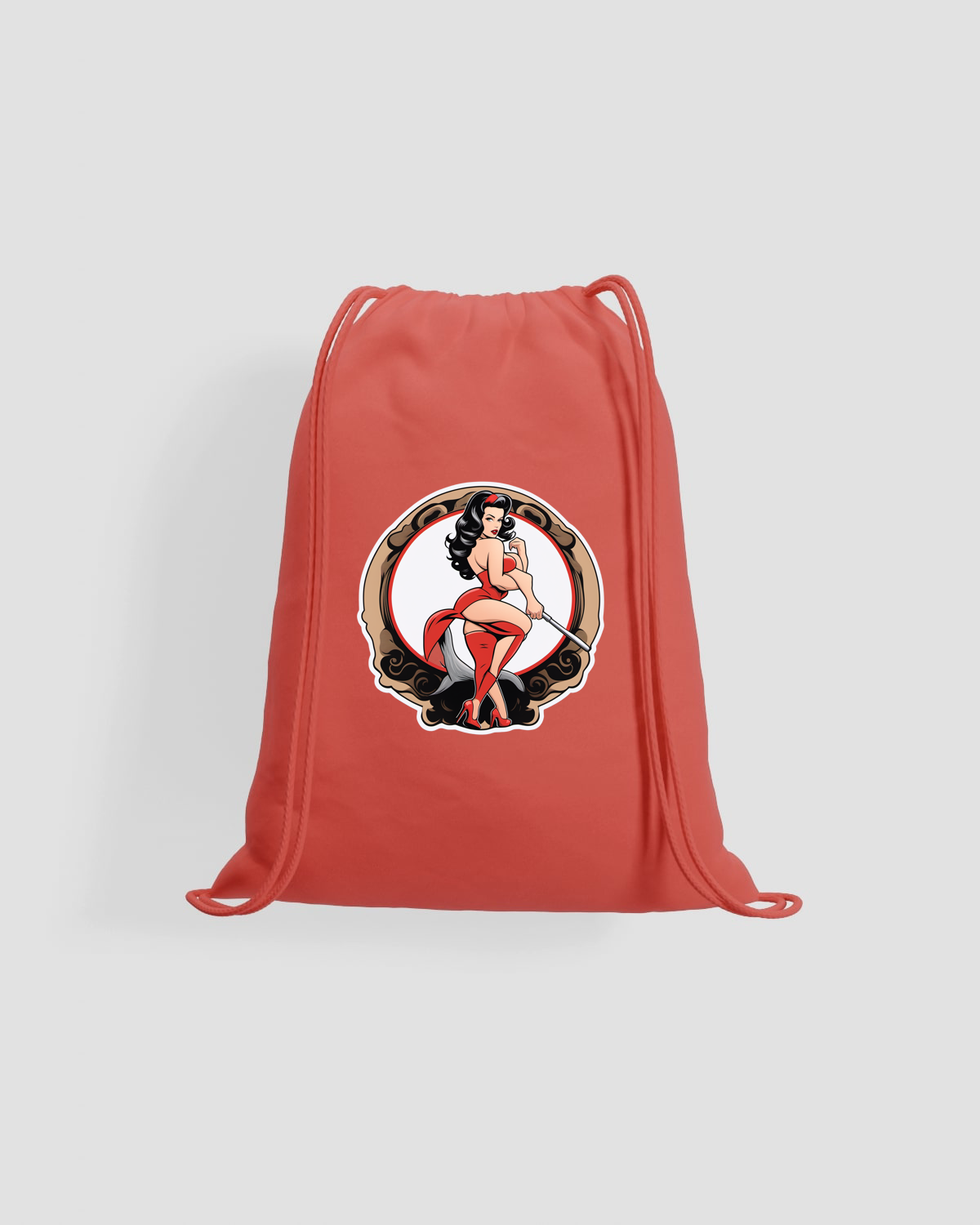 Lightweight Cotton Drawstring Gym Bag with Smooth Print Surface 59